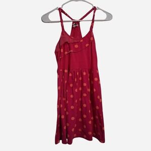 Cherry Stix Girls Pink Polka Dot Ruffle Racerback Dress Size M 10/12 SS153230